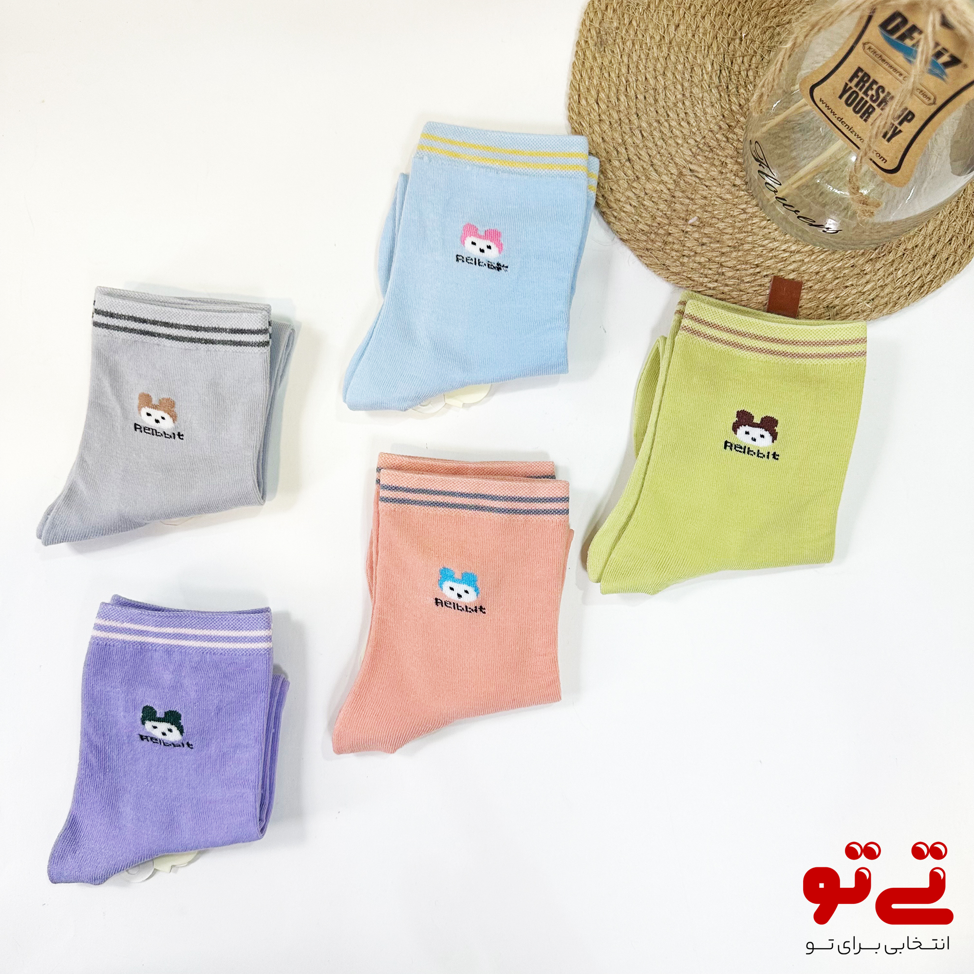 جوراب ساق دار طرح خرگوش مدل2589